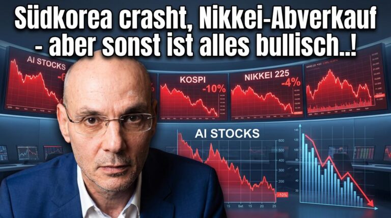 Börsencharts und ein Mann vor Aktienkursdiagrammen im Hintergrund.