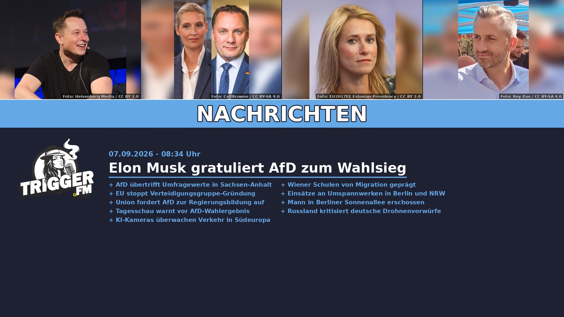 TriggerFM: Nachrichten der Freien Medien vom 07.09.2026